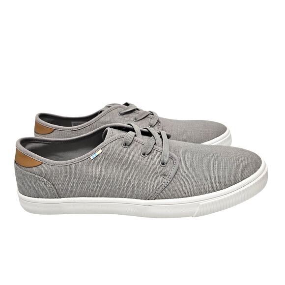 Toms Carlo Drizzle Grey Canvas Ortholite Comfort Sneakers Men's Size 10.5 NWB - Picture 2 of 7